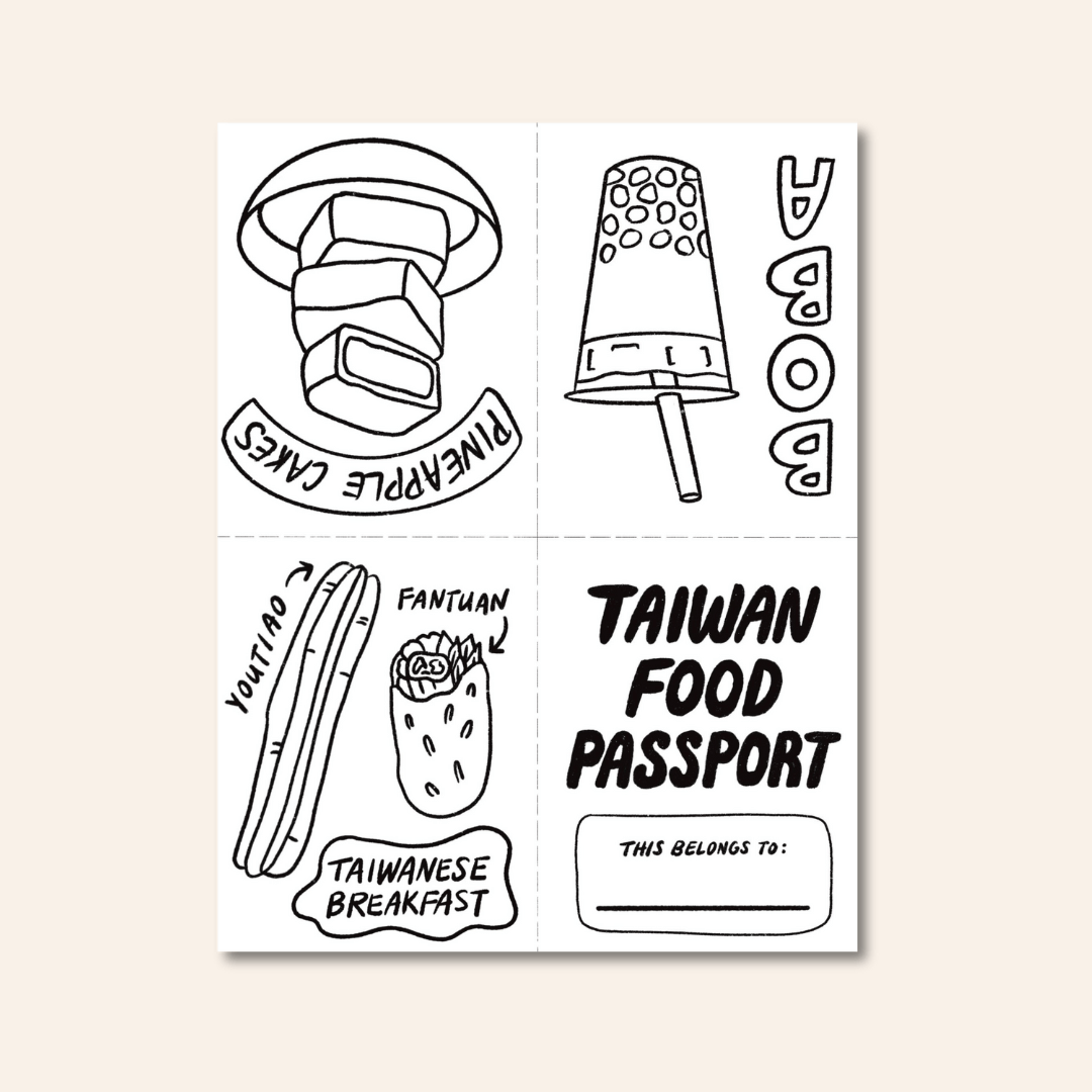 Coloring sheet food passport