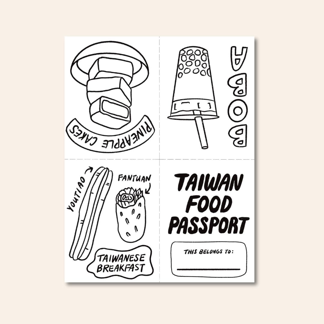 Coloring sheet food passport