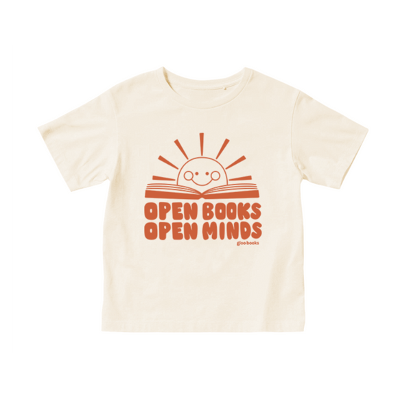 Open Books, Open Minds Kids Tee (Clearance) - Gloo Books
