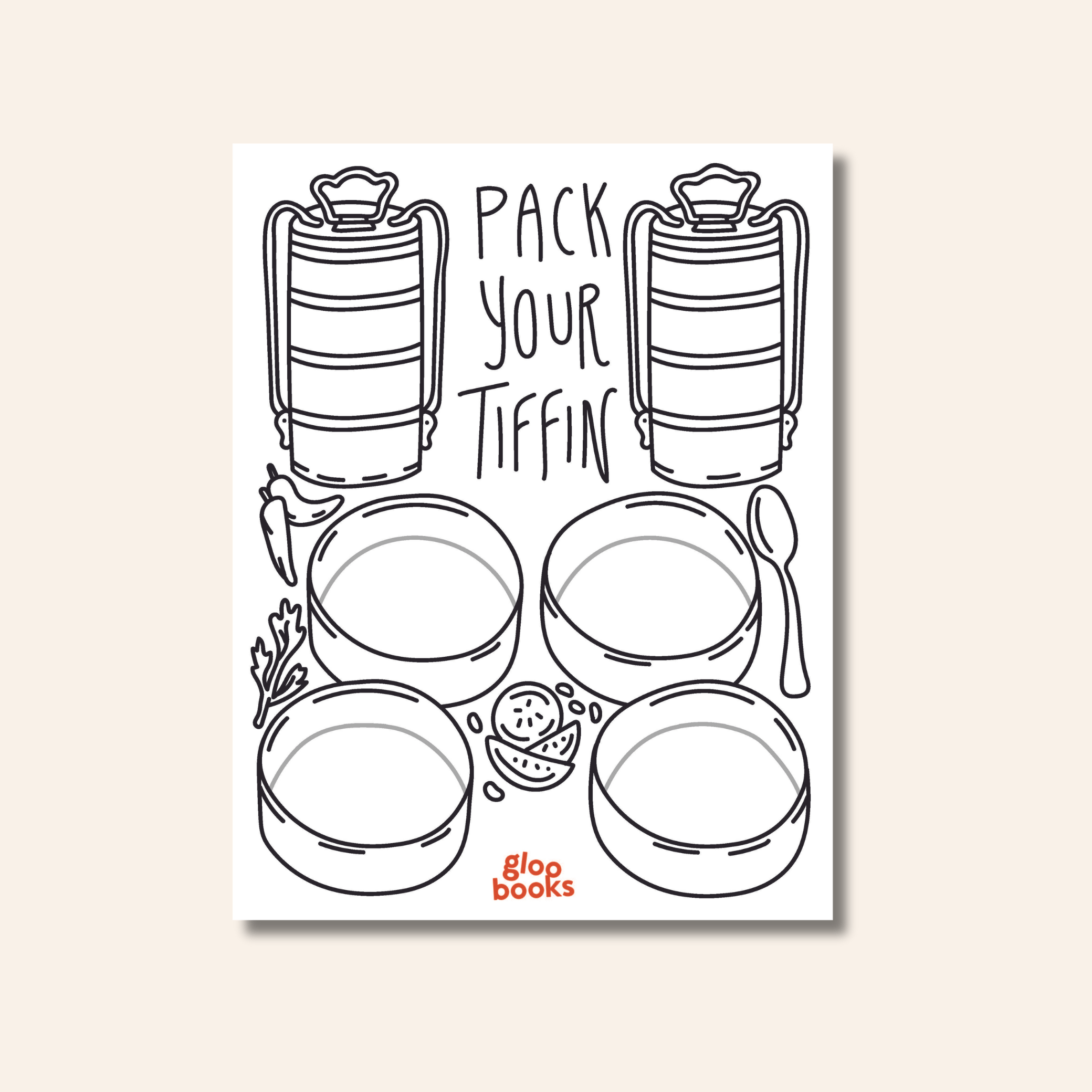 Pack Your Tiffin Activity Sheet