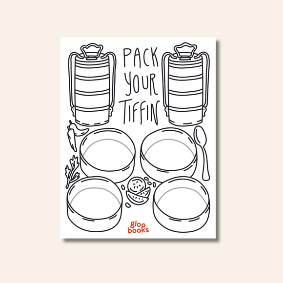 Pack Your Tiffin Activity Sheet - Gloo Books