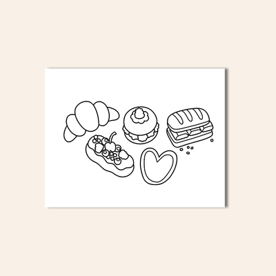 Pâtisseries Coloring Sheet - Gloo Books