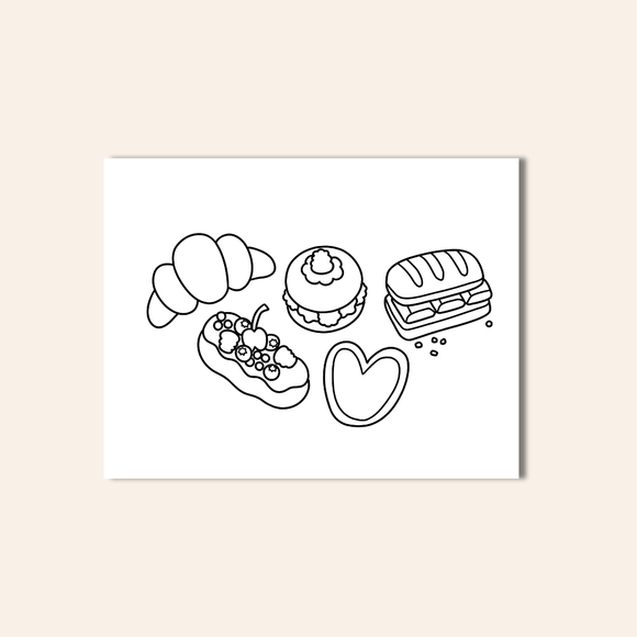 Pâtisseries Coloring Sheet - Gloo Books