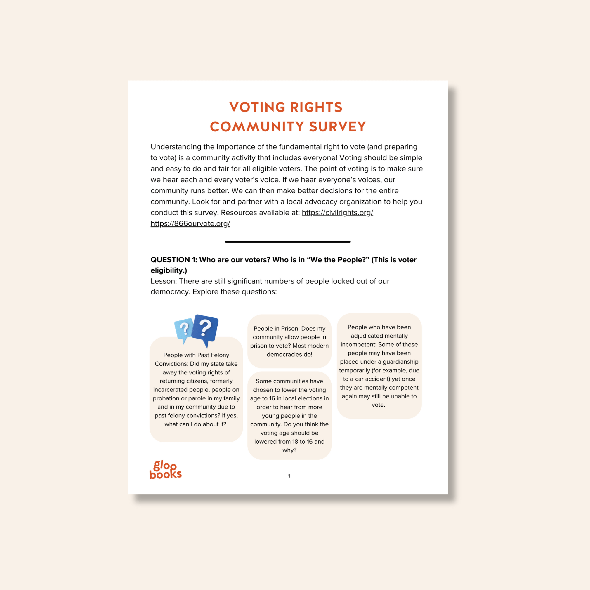 Voter Rights Community Survey - Gloo Books