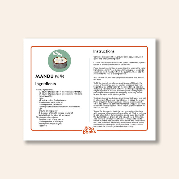 Mandu Recipe Card - Gloo Books