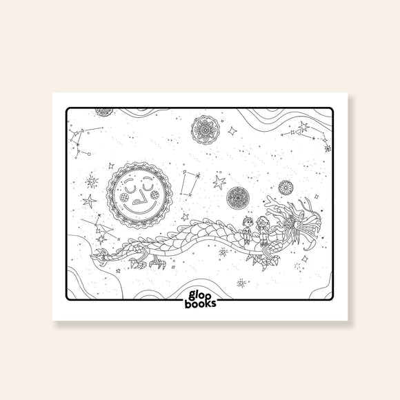 Mooncake & Dragon Coloring Sheet - Gloo Books